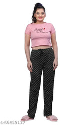 Big Dot Printed Cotton Pyjama Set (S-3XL) for Night Wear & Lounge, India Origin